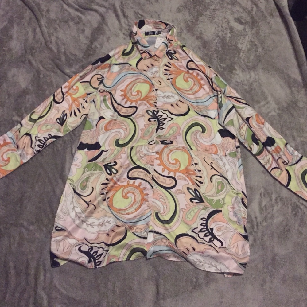 Silk button down blouse